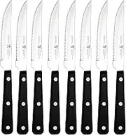 ZWILLING J.A. Henckels Steak Knife Set J.A. Henckels International Eversharp Pro 8-Piece Serrated Steak Knife Set 4.5" Black