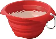 Kurgo Collapsible And Portable Travel Dog Bowl for Food And Water Portable Water for Dogs Food Grade Silicone Collapsible Dog Bowl Pet Travel Accessories BPA Free Holdsup To 24 oz (Red), regular (K01136)