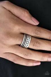 Paparazzi Ring- Textile Tease- Silver Bars