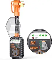 GEARGO - 50 Amp RV Surge Protector, Latest 18000J Surge Protection RV Circuit Analyzer, RV Adapter Plug with Waterpoof Cover, Plug and