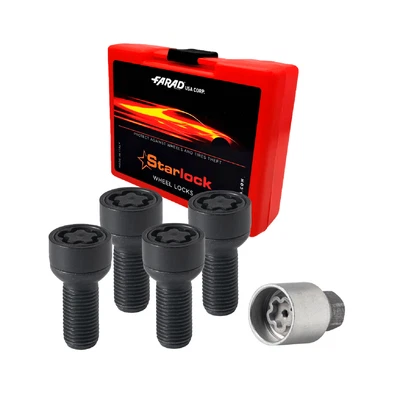 Wheel Lock Kit for BMW X1 M14X1,25 Bolt Black 4Locks & 1Key (for: BMW)