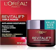 L’Oreal Paris Skincare Revitalift Triple Power AntiAging Face Moisturizer with Pro Retinol, Hyaluronic Acid & Vitamin C to reduce wrinkles, firm and brighten skin, Cream, 2.55 Ounce (Pack of 1)