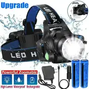 12000000lm LED Headlamp Rechargeable Headlight Light Head Torch Lamp Flashlight