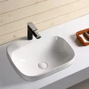 500*420*155mm Rectangle Gloss White Ceramic Above Counter/Drop In Basin