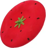 [MOBUTOFU] Strawberry Beret Hat Soft and Comfortable Woolen Headwear for Cosplay Events