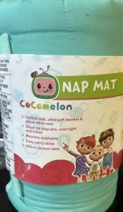 CoComelon Quilted, Machine Washable, Carry Strap, Securing Closure Tabs NAP MAT