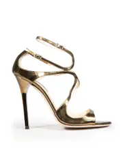 Gold Patent Ivette Crisscross Sandals