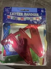 WELCOME HOME Letter Banner 4.25 Feet Long Multicolor Servicemen, Students +++
