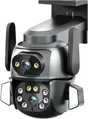 4K 8MP WiFi Camera Dual Screen Cam Binocular AI Body Automatic Tracking CCTV Security Intelligent IP66 Monitoring(UK Plug,1/2'')
