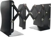 Adjustable Metal Bookend, Expandable Desktop Bookshelf in Black Color, 7.5620"