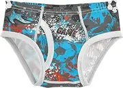 [Joisal] Soccer Ball Pattern Boy Underwear Size 8 Soft Briefs for Boys, Abstract Football Grunge Style, 8 Years