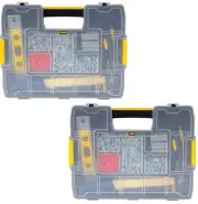 (2) ea Stanley Tools STST14022 Sort-Master Junior Small Parts Storage Organizers