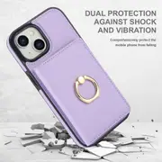 IPhone 15 Plus Case With Card Holder,Military Grade Drop Protection,Durable Shockproof Cover-Light Purple