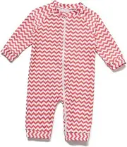 [ADAVERANO] Baby Girl Sunsuits Full-Length Zipper UPF 50+ Sun Protection One Piece Swimwear with Sun Cap