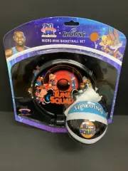 SPALDING SPACE JAM TUNE SQUAD BLK MINI BACKBOARD HOOP & BALL LeBron Bugs Daffy
