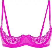 [GRRKDFQ] Women's Erotic Costumes Open Exposed Breasts Lace Half Cup Bra