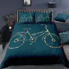 Cover,Colorful Dots Bicycle Quilt Cover,Multicolor Navy Blue,Exotic Boho