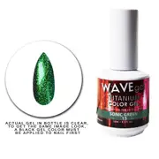 WAVE - UV LED Gel Nails Polish Glitter Titanium 15 Sonic Green