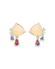 kate spade new york Multicolor Mixed Stone Drop Earrings in Silver Tone