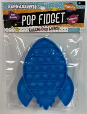 Almar Sales Company Bubble Snap Fidget Pop-It Toys - Rocket, Blue