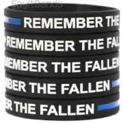 5 Bold Remember the Fallen Wristband Bracelets Featuring The Thin Blue Line