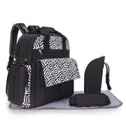 Large Capacity Baby Bag Diaper Bag Maternity Bag Mommy Bag Nappy Bag Stroller Bag Backpack with Insulated Baby Bottle Bag,Black