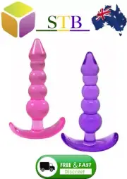 butt plug anal soft jelly but sex toy beaded 5 bead anus prostate massager zena