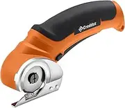 Creddux Cordless Electric Scissors, 4.2V Cardboard Cutter Tool for Cardboard Carpet Leather Packages Plastic with Rechargeable Battery Orange