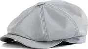 [JANGOUL] Kids Boys Cotton Newsboy Cap 8 Panel Beret Cabbie Hat for Toddler, Light Grey, 6-24 Months