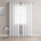 WARM HOME DESIGNS Pair of 2 Sheer White Curtains with Grommets in 5 Sizes.