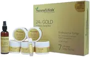 Complete Gold Facial Kit - Brightening, Anti-Aging, and Hydrating Skincare Set with Natural Ingredients - 7 -Step Home Spa Treatment