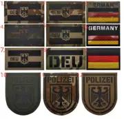 IR Reflective Germany POLIZEI National Flag Hook Loop Patch Back Fastener Badge