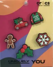 Crocs Shoe Charms Christmas Holiday Themed 5 Jibbitz Charms On Card Uniquely