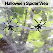 5pcs Spider Web Terrible Vivid Scalable Halloween Decorative For Indoor White