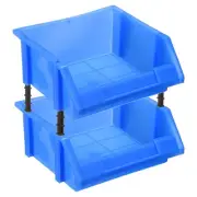 2pcs Plastic Shelf Bins 5.9" x 6.1" x 3" Wall Mounted Storage Bins, Blue