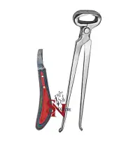 Set of Hoof Nipper 15'' & Farrier Loop Knives with Fiber Handle hoof Knifes