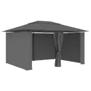 NNEVL Garden Marquee with Curtains 4x3 m Anthracite