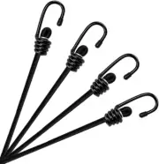 36 Inch Bungee Cord with Hook, 4 Pack Superior Latex Heavy Duty Elastic Rope Str