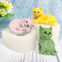 在飛比找ETMall東森購物網優惠-立體貓咪蠟燭硅膠模具DIY手作巧克力慕斯香薰石膏擺件手工香皂