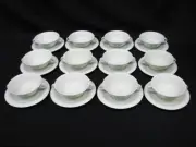 12 Art Deco/Mid-Century Jean Luce of Paris, France Spiral Soup Cups + Saucers