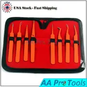 Stainless Steel Volume 8 Eyelash Extension Tweezers Orange Set Pro Beauty Tools
