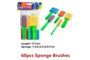 60Pcs Assorted Sponge Paint Brushes Foam Roller Painting Kids Art Craft Plastic