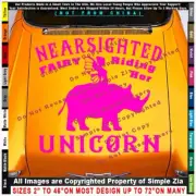 Nearsighted Fairy Riding Her Unicorn Mythical Fantasy Dreams Sticker Decal