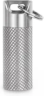 Mini Pill Box, Titanium Pill Holder Waterproof & Lightweight, Keychain Pill Container for Emergency Pills, Pill Fob with Necklace, Pocket Purse Pill Case for Outdoor Travel Camping