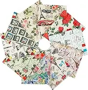 Craftido -25 Options- 100% Cotton Quilting Fabric Bundles 10pcs Fat Quarters 46x53cm (18”x21”)-Medium Weight 5.2 oz- for Quilting, Sewing Project, Patchwork, DIY Crafts – Paris Style