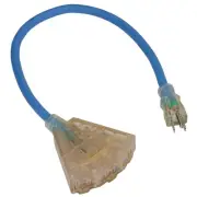 SL-9102 Bayco 2' Cord Triple-Tap 12/3 Lighted Ends