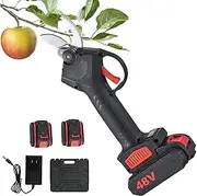Electric Pruning Shears,48v Cordless Electric Pruning Shears Portable Garden Shears Tree Trimmer Branch Cutter with Lithium Battery Adapter for Gardening,2*Battery