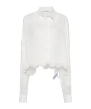 floral-lace detail drop-shoulder blouse IT38,IT36 White