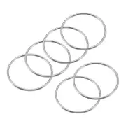 6pcs 60mm OD Metal O Ring Non-Welded Craft Hoops for DIY Silver Tone