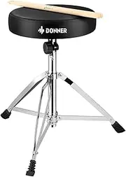 Donner Drum Throne Upgraded, Padded Drum Seat Portable Height Adjustable Drumming Stools for Kids & Adult